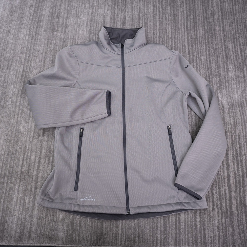 Eddie Bauer Softshell Jacket Womens XL Grey Excellent La Crema Logo EB539